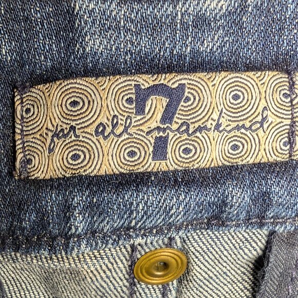 7 For All Mankind Stylish Blue Flared Jeans (u6010418S-418S) Size 29 - Picture 12 of 14